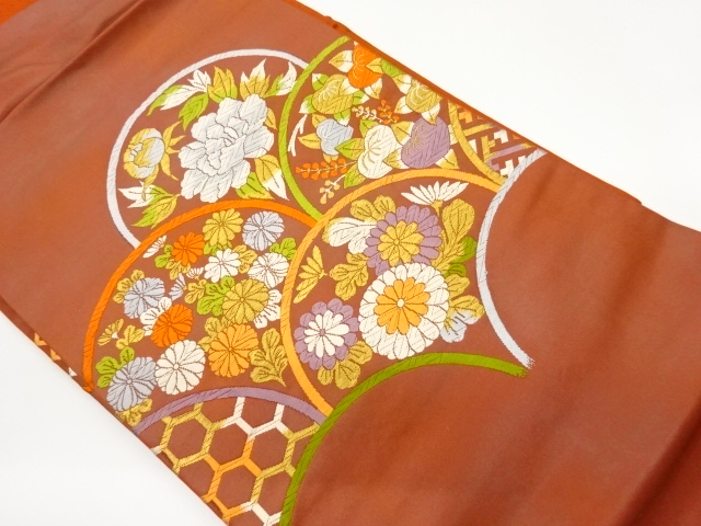JAPANESE NAGOYA OBI / WOVEN ABSTRACT SEIGAIHA